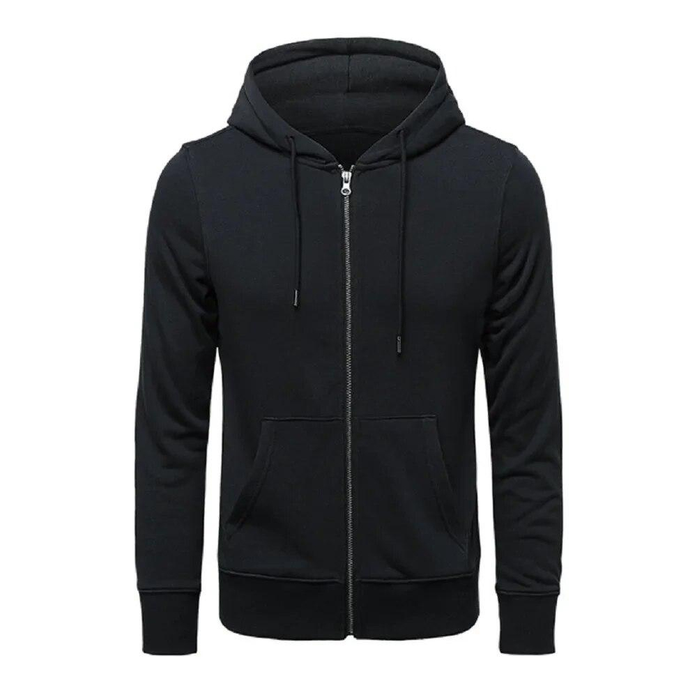 2-casual sports Hoodies Men’s Casual Sports Hoodie – Solid Black - Image 1