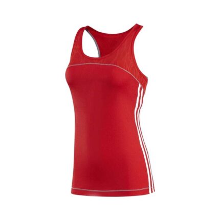 Women’s Casual Sports Tank Top – Red with Stripes